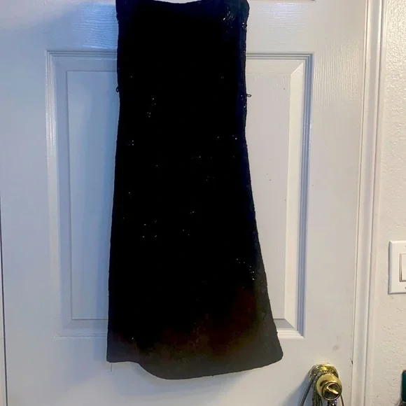 White House Black Market Black Strapless Lace Sequin Dress - Picture 4 of 9